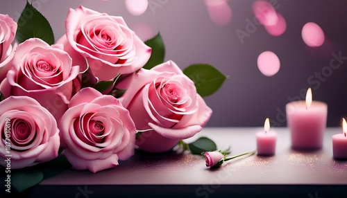 Pink Roses Birthday Wishes Generated Ai