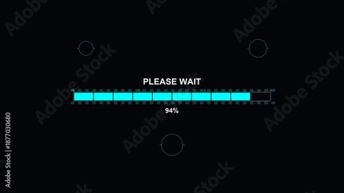 Wallpaper Mural Progress bar animation showing loading status in a science fiction style on a dark background Torontodigital.ca
