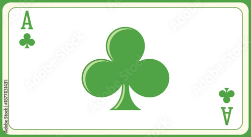 A green ace of clubs playing card on a white background