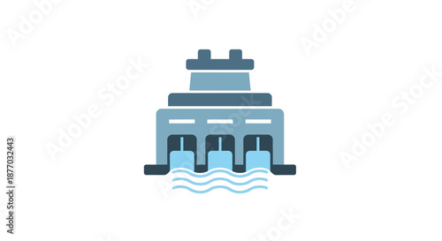 Blue Water Treatment Plant Facility Illustration.