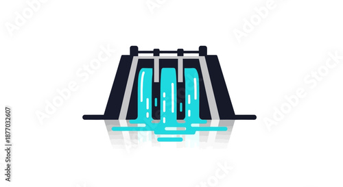 Futuristic Computer Server with Neon Lights.