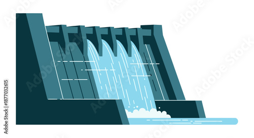 Dam Water Flow Hydroelectric Power Generation.