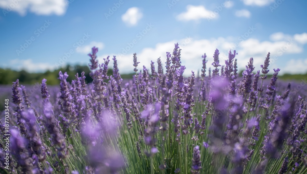 Fototapeta premium Lavender field under blue sky
