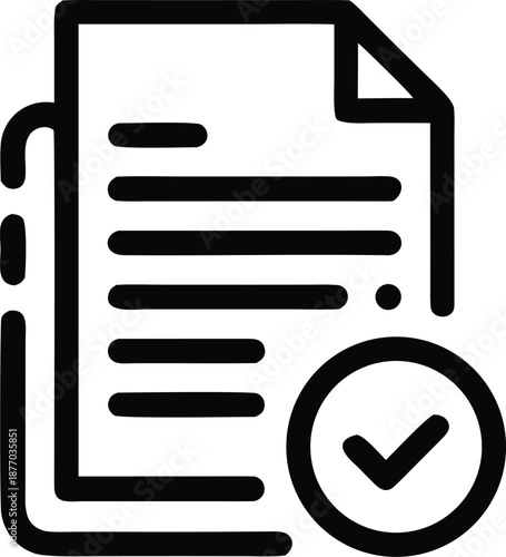Multiple documents with check mark icon representing approved files or successful contracts