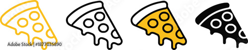 pizza vector pack outline and filled slice icons for menus