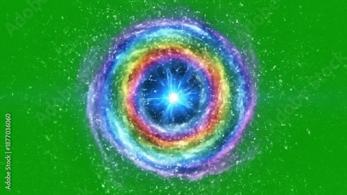 Rainbow swirling galaxy portal effect,spiral