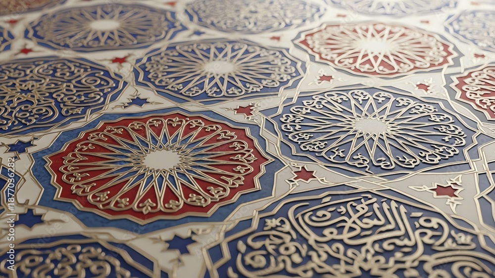 Obraz premium Seamless pattern of Islamic geometric tile design