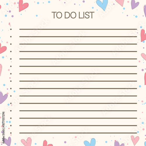 Graph paper. Printable To do list with check boxes, checklist, grid paper with color horizontal lines. Geometric pattern for school, textures, notebook, diary. Realistic lined paper blank.