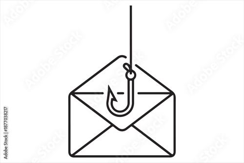 Email phishing alert Vector
