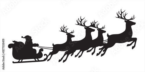 Santa's sleigh with reindeer Vector