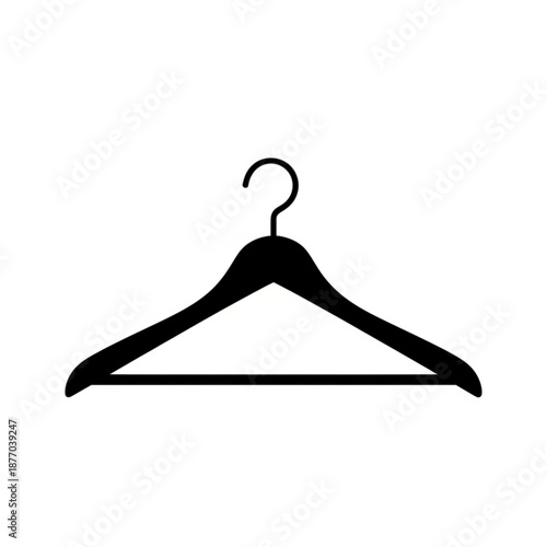 Black silhouette of a classic clothes hanger