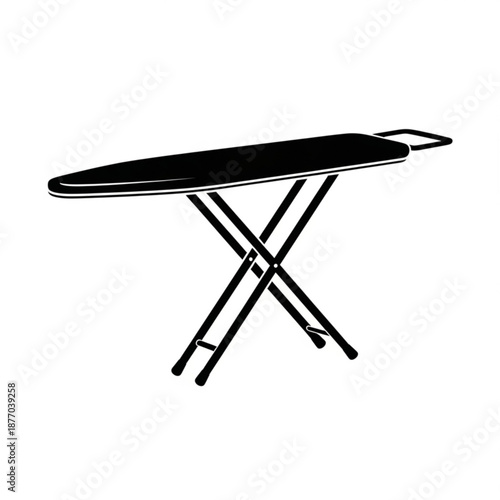 Black ironing board with metal legs