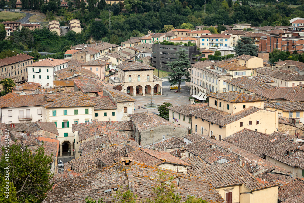 Obraz premium aerial view over Colle di Val d'Elsa, province of Siena, Tuscany, Italy