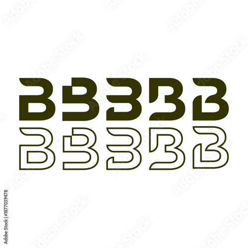 Set of bundle monogram logo design initial letter b with unique concept