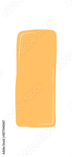 Hand drawn organic squiggle sticker box creates a soft rectangle patch with fluid blob frame. Quote shape in orange with background detail. Unique handdrawn border for modern text and message.