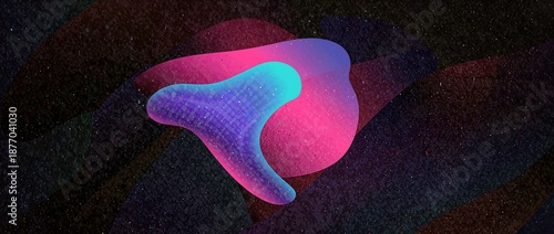 暗闇に浮かぶ幻想的なグラデーション形状背景