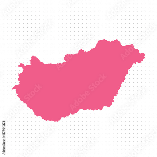 Map of Hungary, sign silhouette. World Map Globe. Vector Illustration isolated on white background. Europe continent.