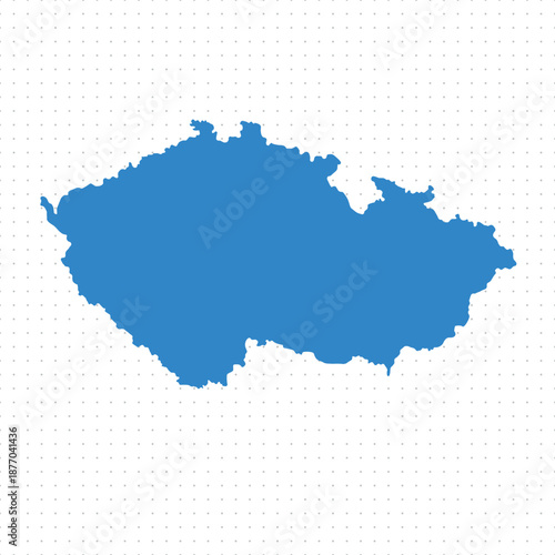 Map of Czech Republic, sign silhouette. World Map Globe. Vector Illustration isolated on white background. Europe continent.