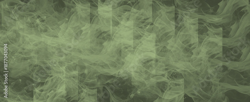 Abstract olive green smoke and wispy texture creating an ethereal background effect