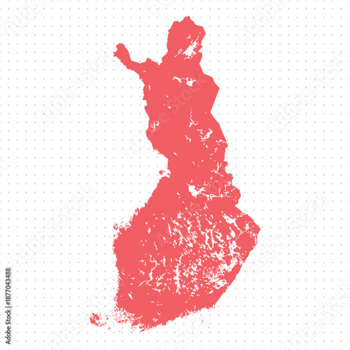 Map of Finland, sign silhouette. World Map Globe. Vector Illustration isolated on white background. Europe continent.