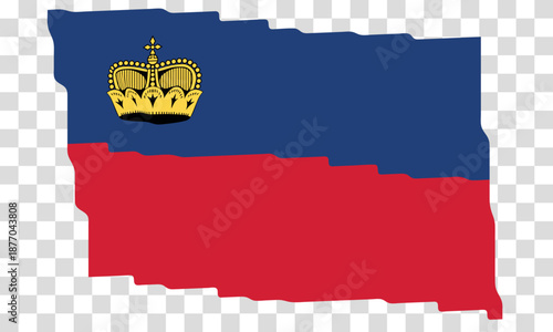 Waving Flag of Liechtenstein. National symbol in official colors. Template icon. Abstract vector background. Fluttering effect.