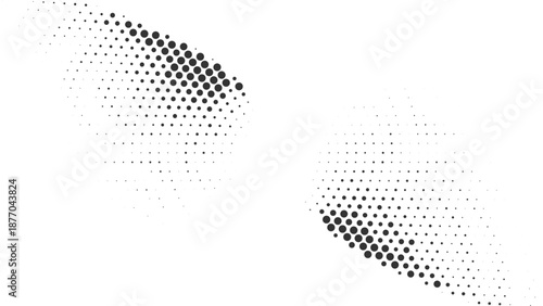 Minimalist Dual Halftone Dot Clusters Background With Organic Shaped Dotted Textures For Web Design Vector Illustration