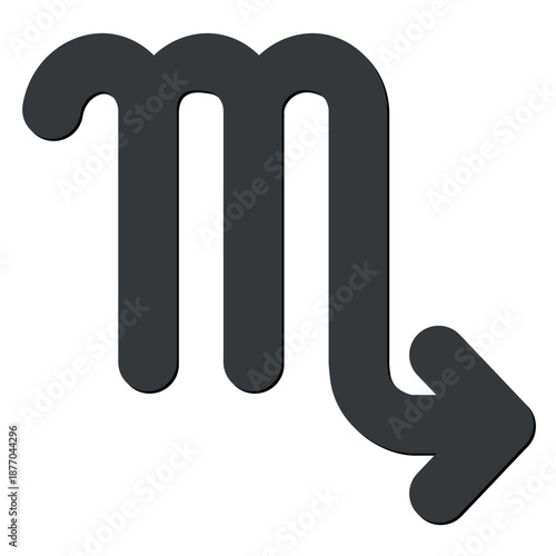 Zodiac horoscope. Scorpio astrological icon symbol. Stylized star sign esoteric. Simple line vector illustration.