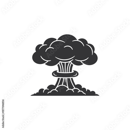 Nuclear explosion mushroom cloud icon symbolizing destruction and power