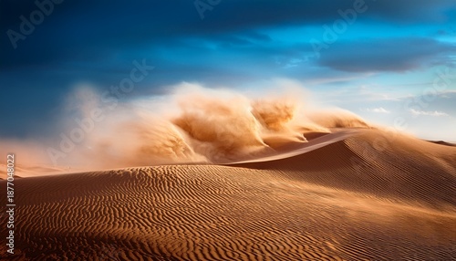 Dramatic Sand Storm In Desert Abstract Background Digital Art