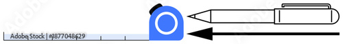 Measurement concept. Measuring tape alongside a pen precision, design, and problem-solving in creative or technical tasks. Measurement tools for construction, design, education, engineering