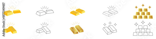 Gold icon set. Gold icon Vector graphic illustration. Suitable for website design, logo, app, template, and ui 