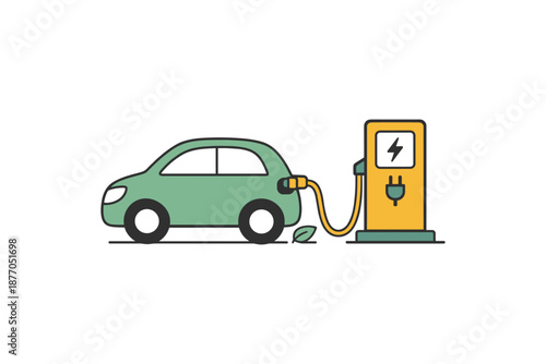Eco-friendly electric car charging with green energy