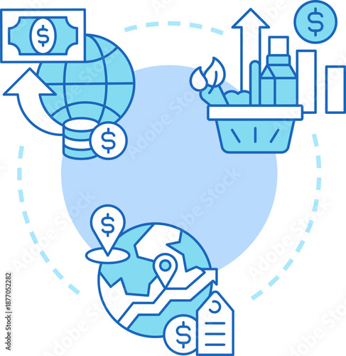 Global Inflation Overview For Business Presentation Illustration Illustration