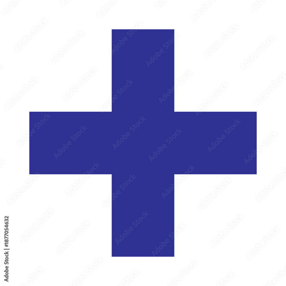 Obraz premium Blue plus icon, cross icon. Blue plus, cross sign, medical math symbol logo.