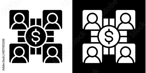 Economic Interaction  Icon Set White Glyph Style Collection

