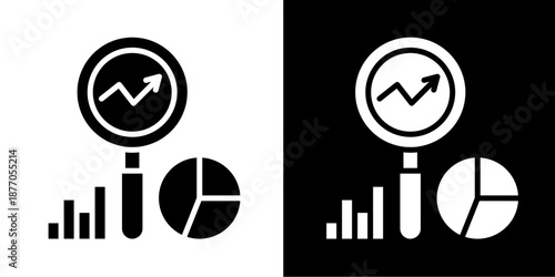 Competitive Market  Icon Set White Glyph Style Collection
