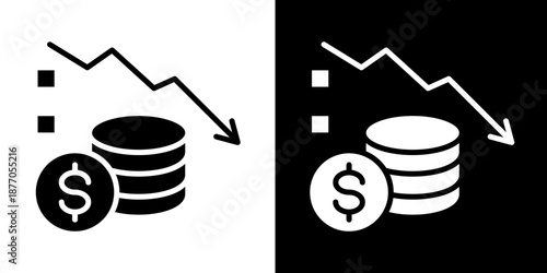 Microeconomic Model  Icon Set White Glyph Style Collection
