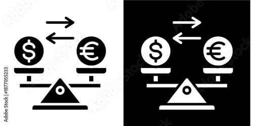 Balanced Exchange  Icon Set White Glyph Style Collection
