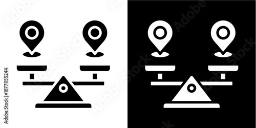 Equilibrium Zone  Icon Set White Glyph Style Collection
