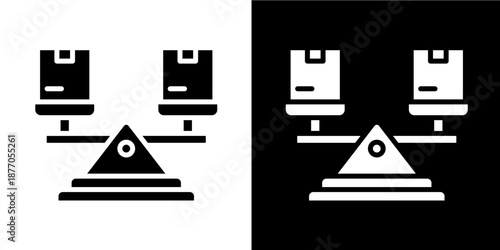 Balanced Trade  Icon Set White Glyph Style Collection
