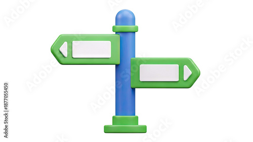 3D Signpost with Blank Directions