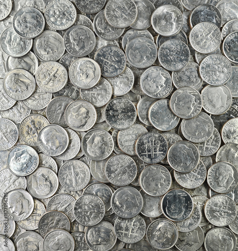 The Roosevelt dime, an American 10-cent coin minted since 1946.The Roosevelt dime honors FDR for his support of the March of Dimes. The 10 cent coin was minted in silver up until 1964.