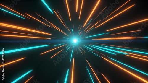 Abstract light background featuring a bright blue star burst with glowing laser rays and shiny energy motion in a vector illustration design