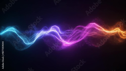 Abstract blue background with glowing fractal lines and flowing energy waves creates a futuristic motion art illustration wallpaper