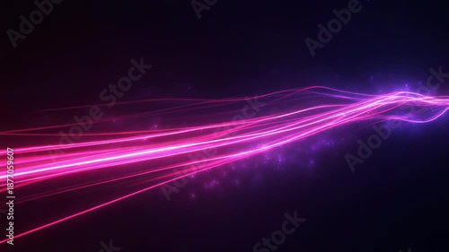 Futuristic abstract background featuring glowing purple and blue waves with high-speed energy lines in a vibrant motion design pattern