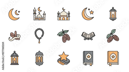 Islamic Symbols and Icons Collection.