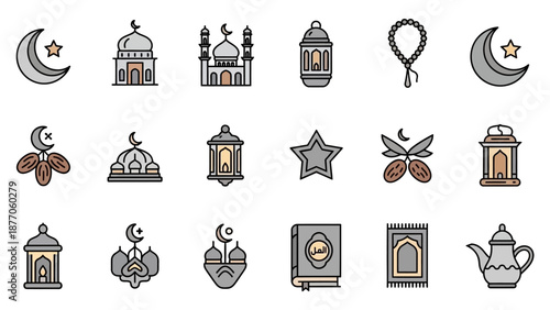 Islamic Symbols and Icons Collection Illustration 2.