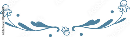 Floral Border Divider Line Art