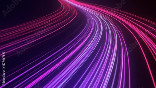 Cinematic Neon Light Trails in Dynamic Curve