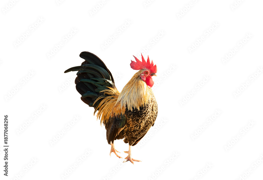 Fototapeta premium Rooster on transparent background. (PNG File)